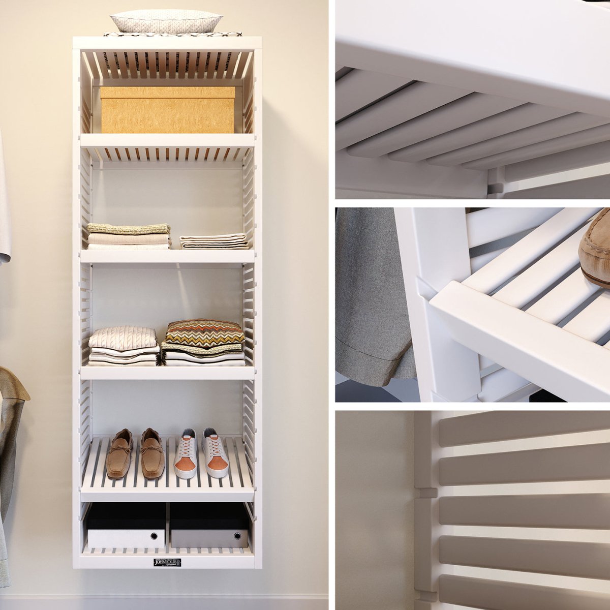 Solid Wood Adjustable Shelf - 2 Pack - John Louis Home - Closet Shelves