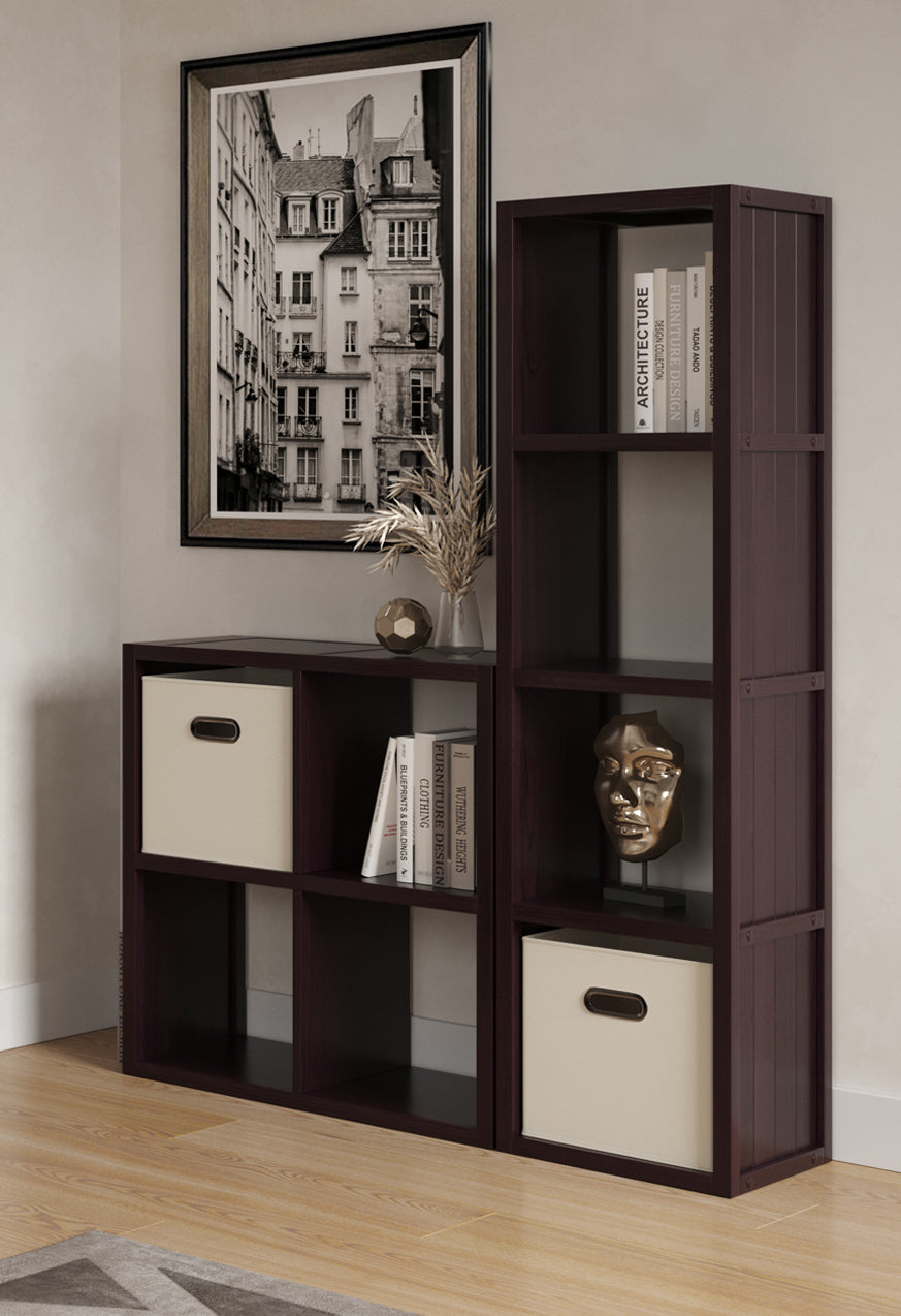 espresso cube storage in living room