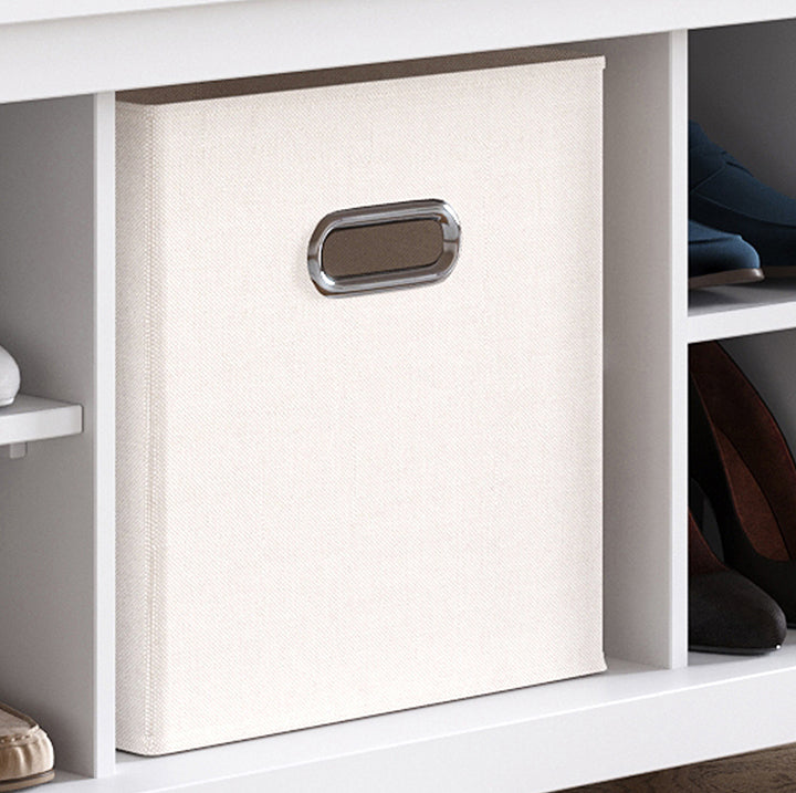 closeup image of the John Louis Home hall tree  shoe and cubby bench storage