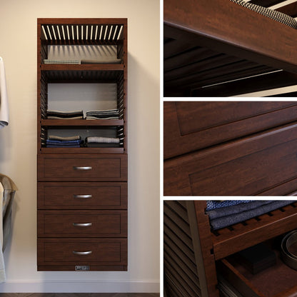 Solid Wood Accessory Tower with 5 Drawers and Shelves Shaker - John Louis Home - Closet Organizers
