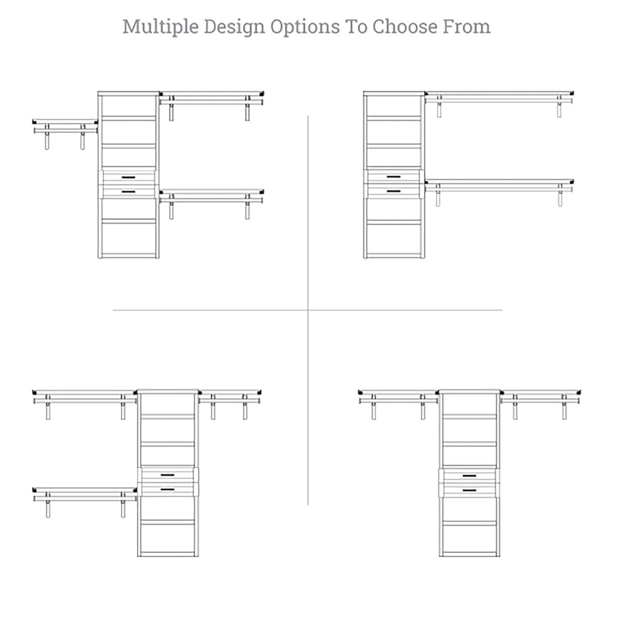 Solid Wood Closet Organizer with 2 Drawers Shaker - John Louis Home - Closet Organizers