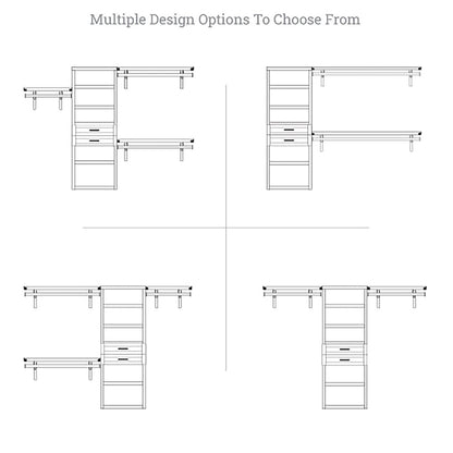 Solid Wood Closet Organizer with 2 Drawers Shaker - John Louis Home - Closet Organizers