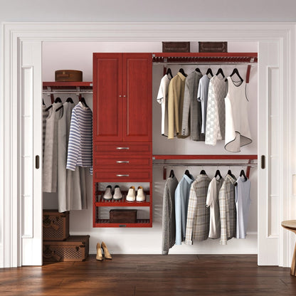 Solid Wood Closet Organizer with 3 Drawers and Doors Modern - John Louis Home - Closet Organizers
