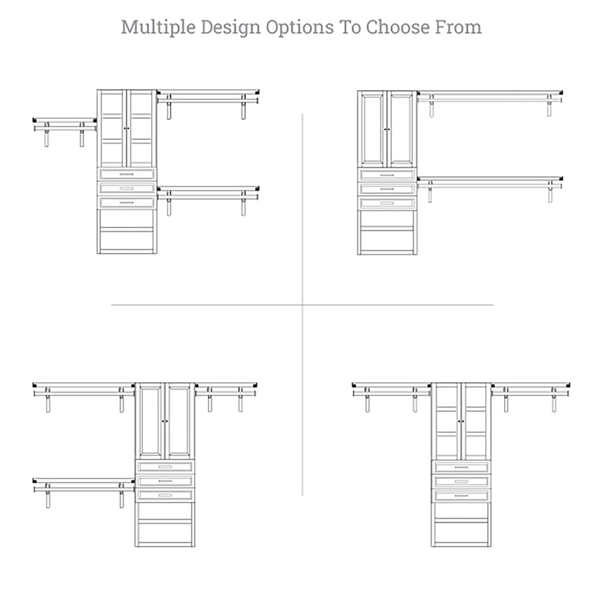 Solid Wood Closet Organizer with 3 Drawers and Doors Modern - John Louis Home - Closet Organizers