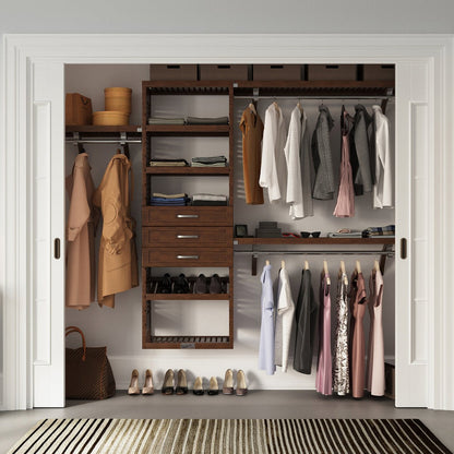 Solid Wood Closet Organizer with 3 Drawers Shaker - John Louis Home - Closet Organizers