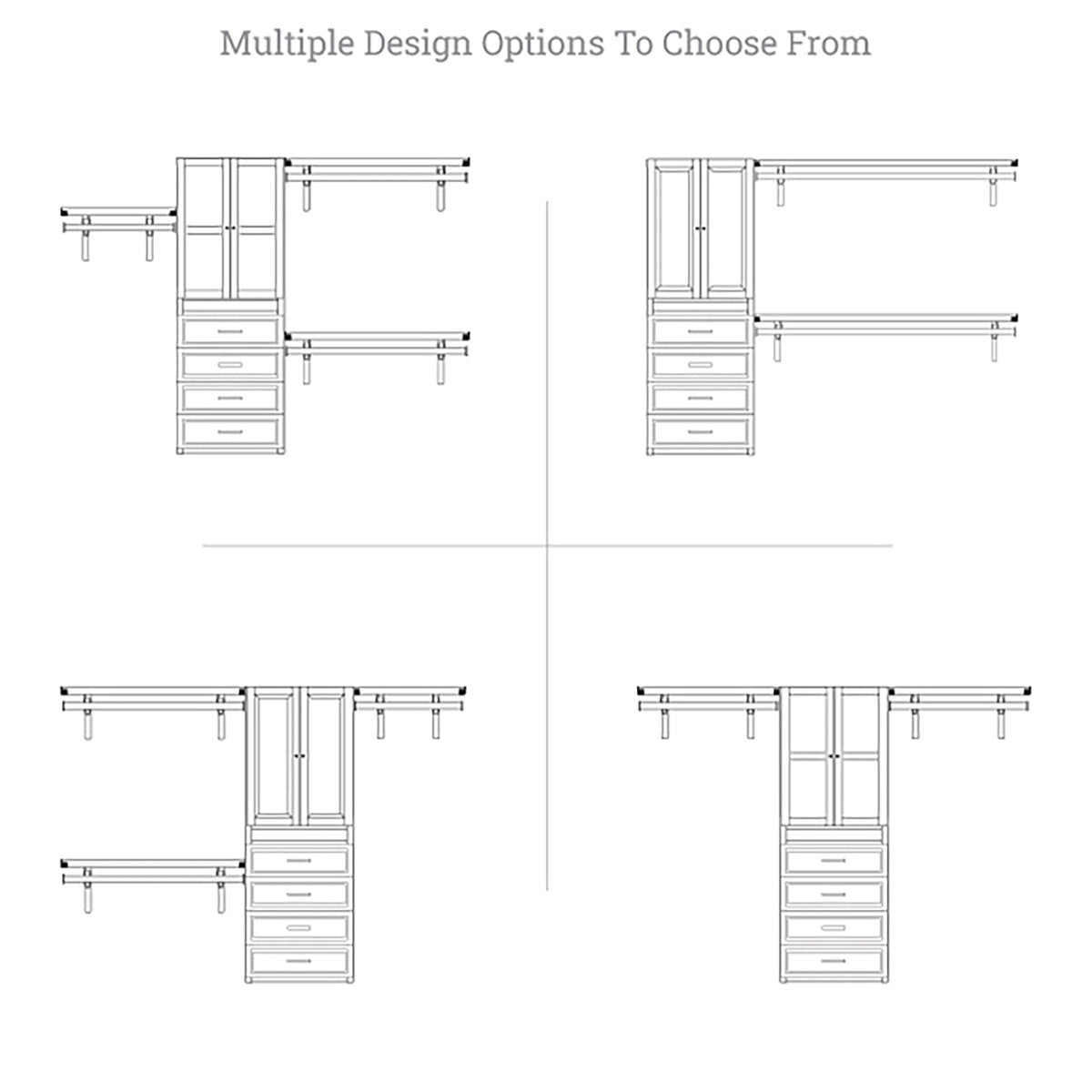 Solid Wood Closet Organizer with 4 Drawers and Doors Modern - John Louis Home - Closet Organizers