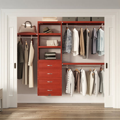 Solid Wood Closet Organizer with 4 Drawers Modern - John Louis Home - Closet Organizers