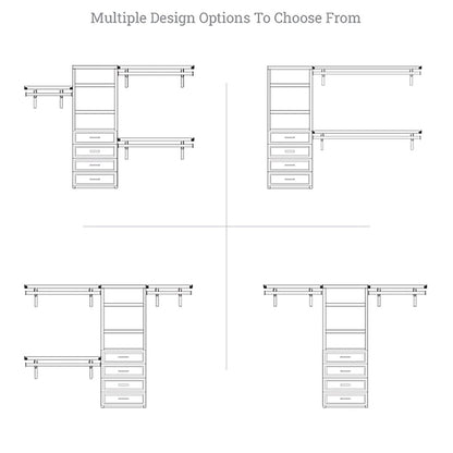 Solid Wood Closet Organizer with 4 Drawers Modern - John Louis Home - Closet Organizers