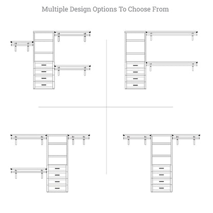 Solid Wood Closet Organizer with 4 Drawers Shaker - John Louis Home - Closet Organizers