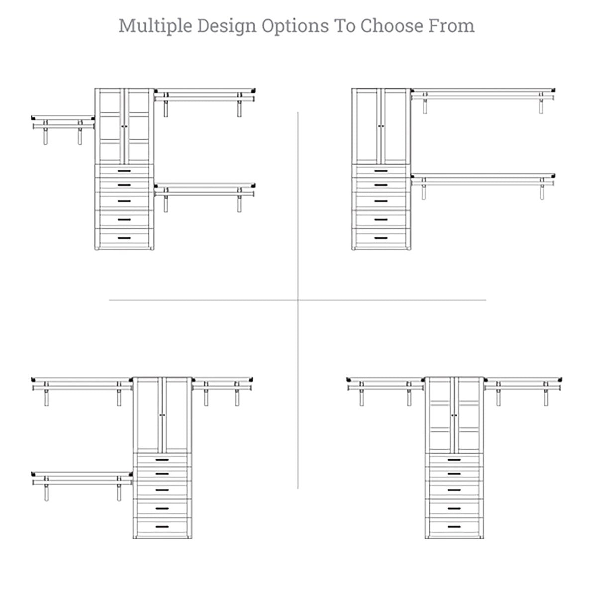Solid Wood Closet Organizer with 5 Drawers and Doors Shaker - John Louis Home - Closet Organizers