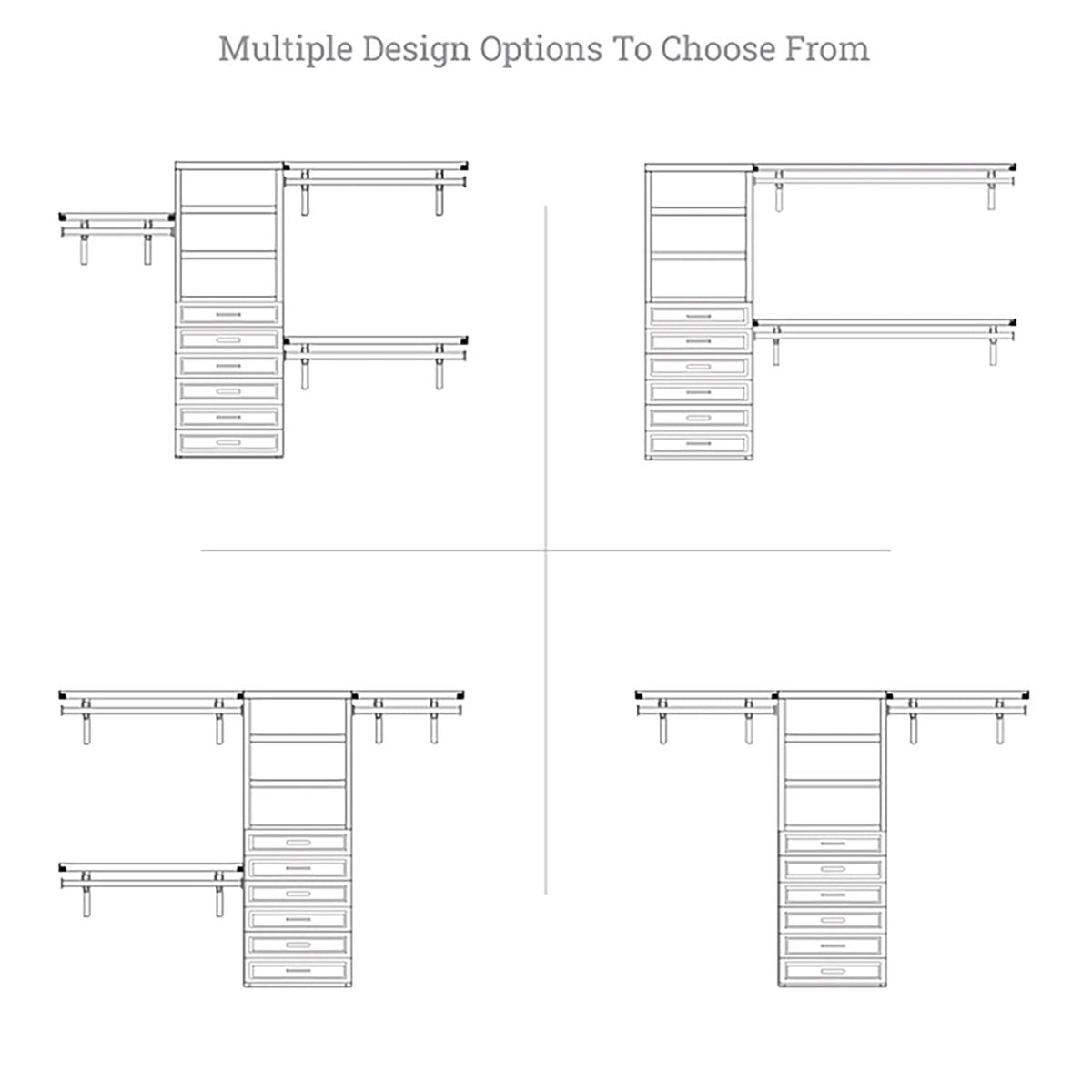 Solid Wood Closet Organizer with 6 Drawers Modern - John Louis Home - Closet Organizers